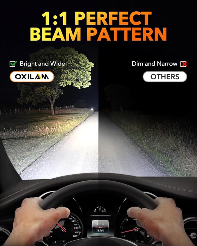 OXILAM 9007/HB5 LED Bulbs 10X Ultra-Brighter 60,000LM Than Halogen, 3 Min Quick Install, 20 Years Lifespan, No Flicker, 99% Compatibility