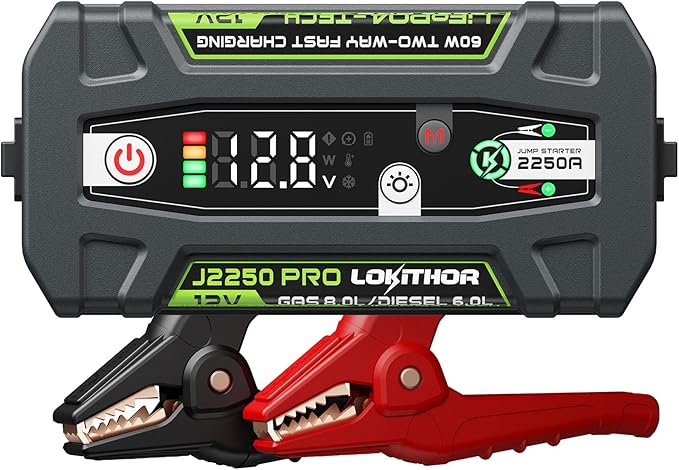 J2250 PRO Jump Starter with ConnectMax, 2250A LiFePO4 Car Starter Battery for 8.0L Gas and 6.0L Diesel Engines, Jump Pack with 60W Two-Way Fast Charging, Super-Safe and 2000 Cycle Life