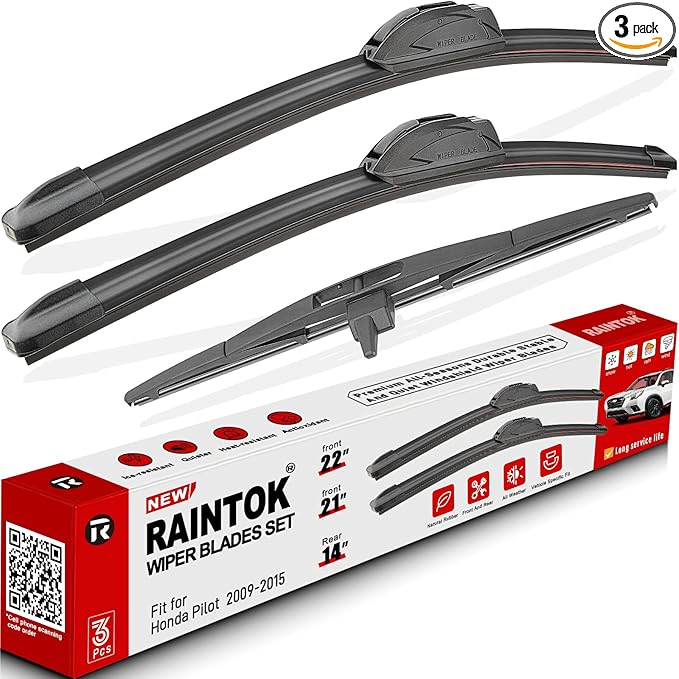 Windshield Wiper Blade Set Replacement for 2009-2015 Honda Pilot Original Equipment Replacement Front Rear Wiper Blades - 22"/21"/14" (Pack of 3)