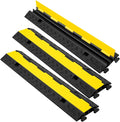 2 Channel 3 Pack Cable Protector Ramp Traffic Wire and Hose Ramp Cord Cover Heavy Duty Channels 11,000 lbs Load Capacity Cable Wire Ramps Speed Bump Driveway Cable Protective Cover