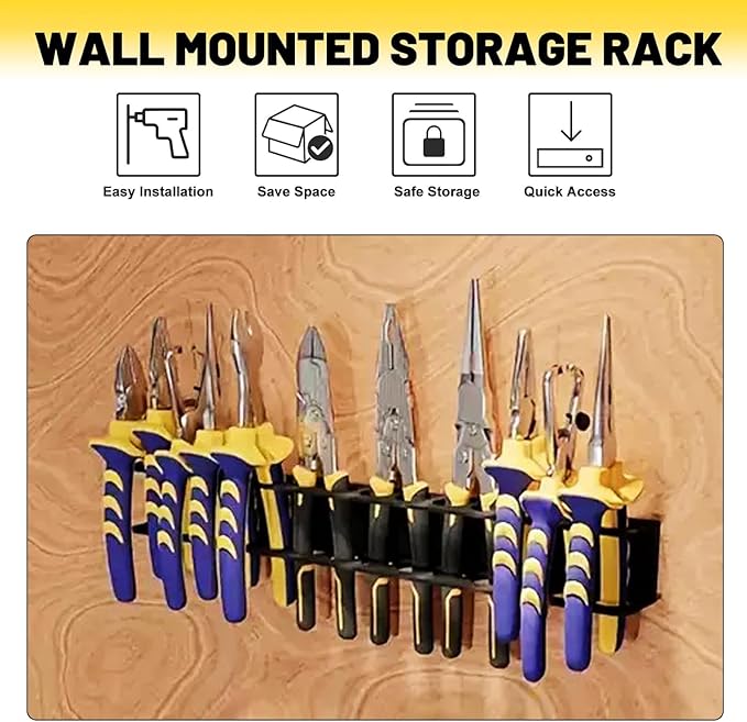 2 Pack Screwdriver Plier Organizer Wall Mount Steel Wall Mount Tool Storage Rack Screwdriver Organizer Hand Tool Hammer Pliers Storage Rack For Garage Workshop Homes Workshops Sheds