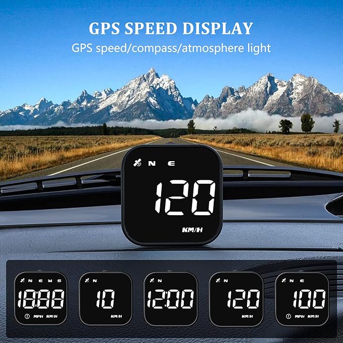 G4S Digital GPS Speedometer, New HUD Car Head Up Display with Digital Speed in MPH KPH, Universal for Cars Truck Electric Hybrid Automobile (G4S-White)