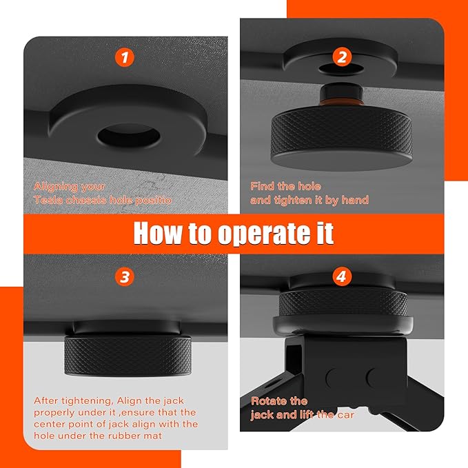Car Jack for Tesla Model Y Model 3, IMAYCC 2.5 Ton Tesla Car Jack Kit with Pucks/Pad, Scissor Jack for Model Y/3/S/X Spare Tire Repair Tools, Tire Changing Kit for Tesla Vehicles.