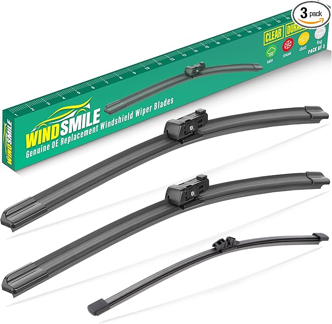 24" 20" 15" Windshield Wiper Blades Replacement for Volvo XC90 2016 2017 2018 2019 2020 2021 2022 Premium All Weather Front Rear Wipers Set - OEM Quality (Pack of 3)
