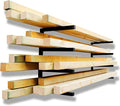 YYR Wood Organizer and Lumber Storage Rack Wall Mount, Heavy Duty Metal Shelf with 4-Level Holds Up 800 LBS, Indoor & Outdoor Use - Black