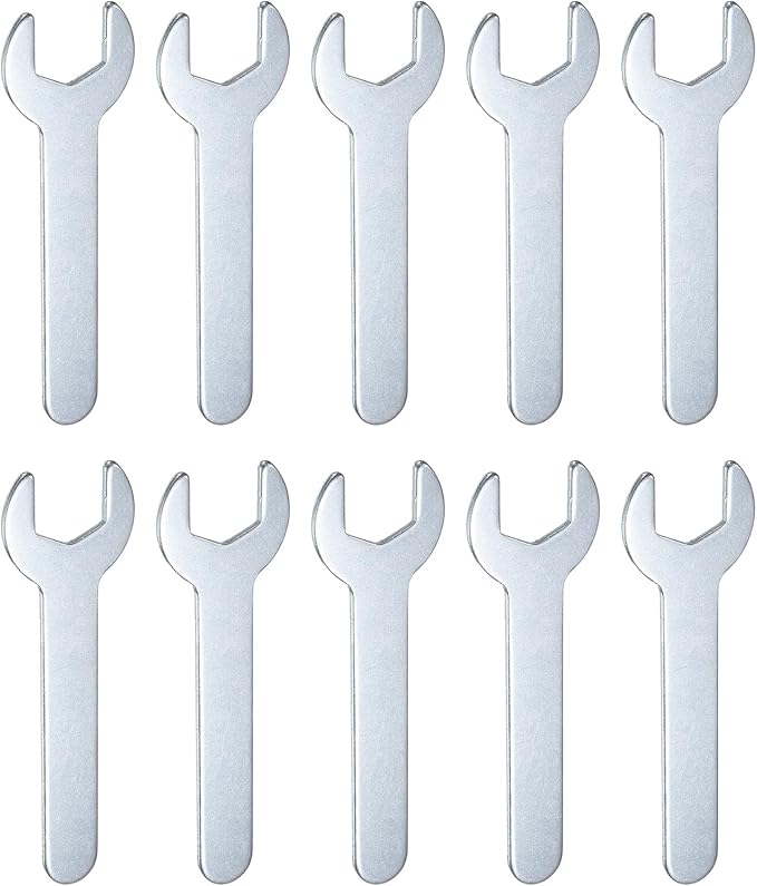HARFINGTON 10pcs Small Wrench 15mm Open End U-Shaped Single Open Ended Spanner Super Thin Flat Head Galvanizing Wrench for Automotive Repair Furniture Assembly