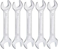 HARFINGTON 5pcs Double Open End Wrench 13mm x 16mm Metric 15 Degree Offset Angle Small Flat Head Wrench Galvanizing Open Ended Spanner for Automotive Repair Furniture Assembly