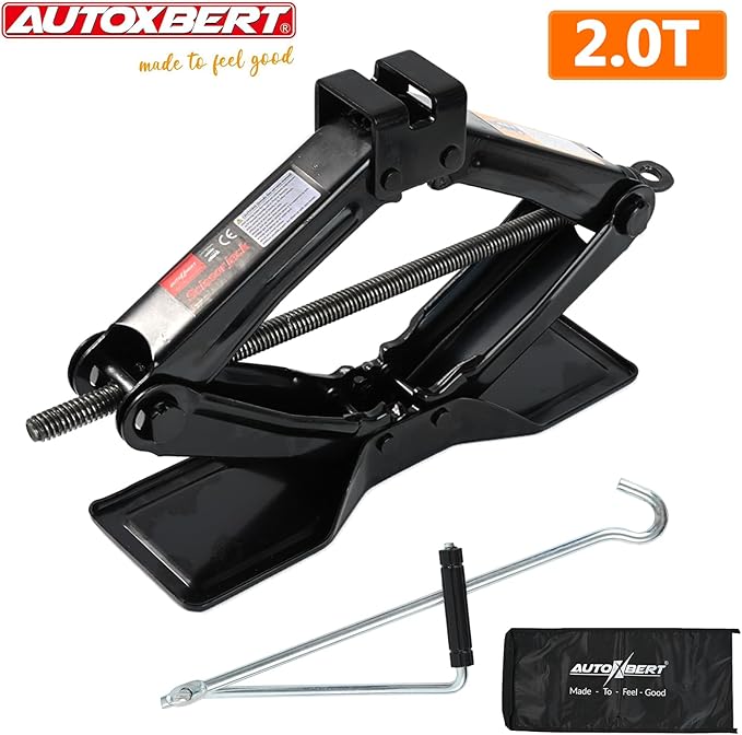 Car Jack Kit Scissor Jack for Car-2Ton(4409lbs),Portable Jack Tire Change Kit Deal for SUV Auto with Crank Handle,Heavy Duty Steel,Black