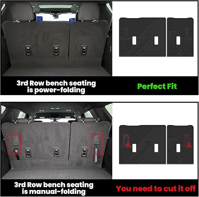 LASFIT Floor Mats 2021-2025 & Only 8 Seats (Not for 7/9 Seats) for Chevrolet Chevy Suburban/GMC Yukon XL (Only Yukon XL, Not Fit Yukon)/Cadillac Escalade ESV (Only Escalade ESV, Not Fit Escalade)