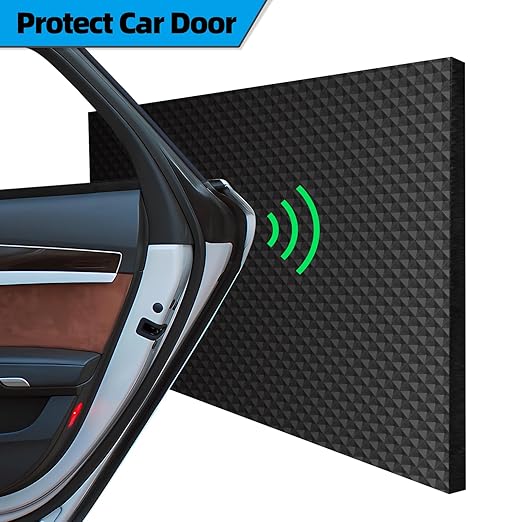 Spurtar Garage Wall Protector, Waterproof Garage Parking Aid Car Door Protector Self Adhesive Corner EVA Foam Wall Bumper Guards Padding for Door Ding Protection Black,157" x 8" x 1/4"