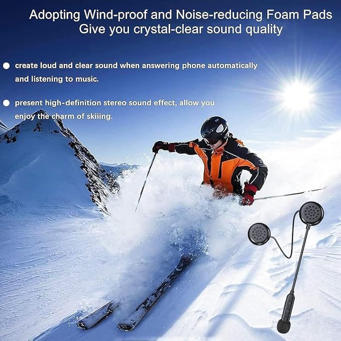 Motorcycle Helmet Bluetooth Headset,Bluetooth Helmet Speakers,Helmet Headphones High Sound Quality System 90 Hours Playing time IP67 Waterproof Ultra Thin Earphone Riding/Skiing