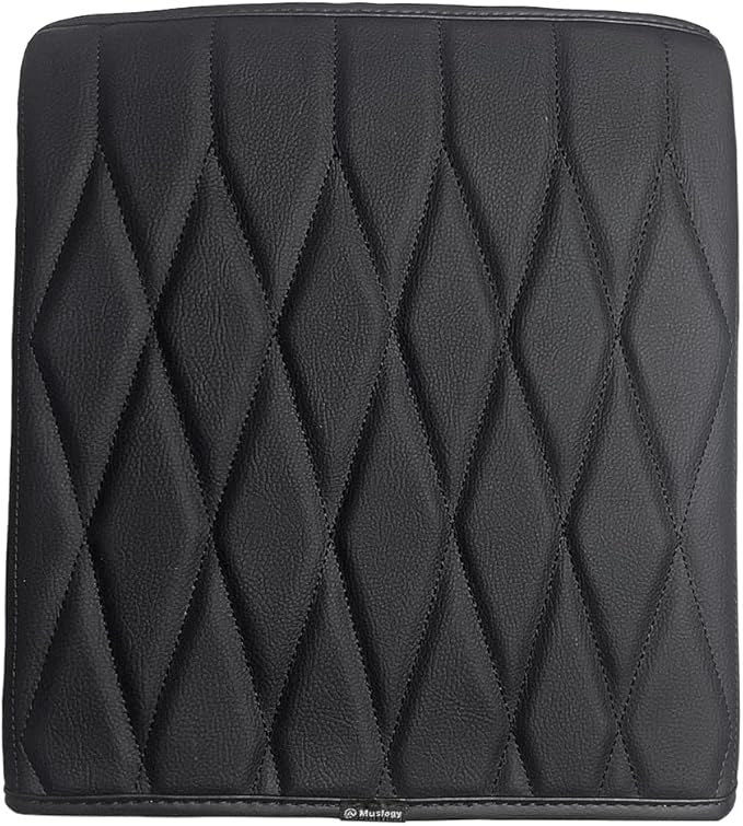 Muslogy Center Console Armrest Cover Compatible with Ford F-150 F150 2021-2025 Comfort Armrest Pad Arm Rest Cushion Vegan Leather Protector Regular Thick(WorkSurface ONLY)