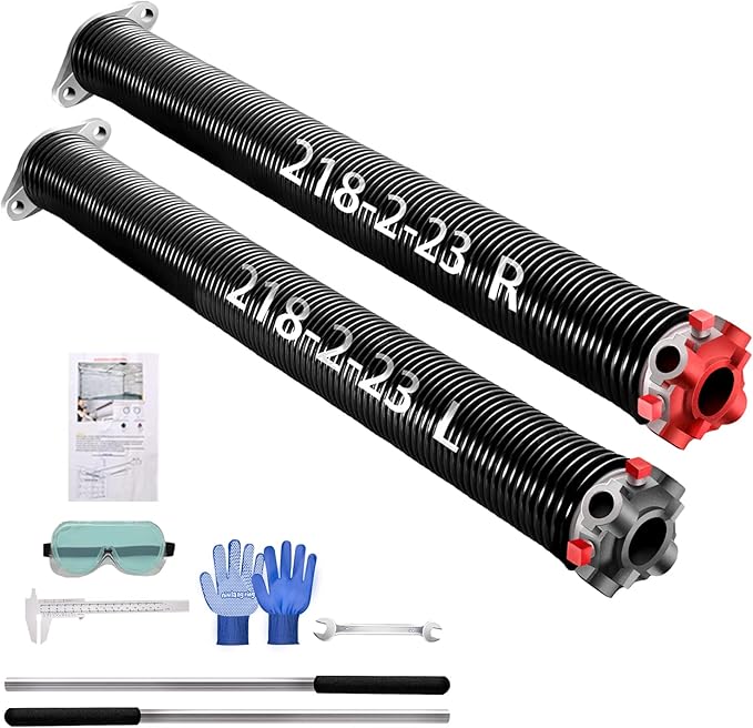 2" Garage Door Spring, Garage Door Spring Replacement,Torsion Springs for Garage Door Set Includes Left Right Door Springs Pair, with Non-Slip Winding Rods for DIY Replacement (0.250x2''x35'')