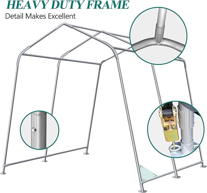 10' x 10' Outdoor Storage Shelter - Heavy Duty Storage Tent with Roll-up Ventilated Windows, Portable Garage Zipper Storage shed for Bike, Motorcycle Shelter, ATV, Weeding Tools