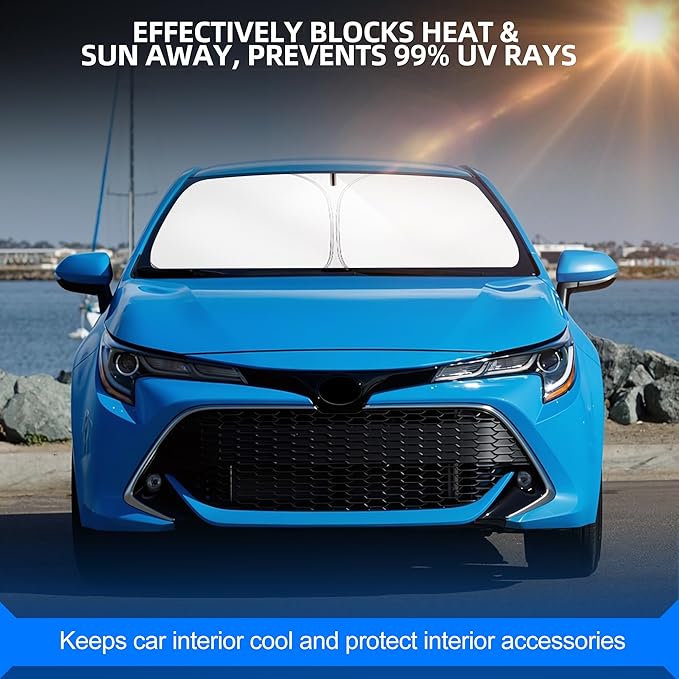 Windshield Sun Shade for Toyo-ta Corolla 2014-2019 Foldable Sunshade Custom Fit Front Window Car Interior Accessories Protector Blocks UV Rays