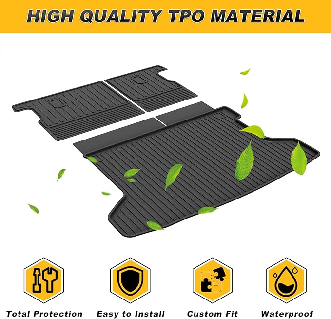 Cargo Liner & Backrest Mat Fit for Honda HR-V HRV 2016-2022 AWD: Cargo Mat with Backrest Mat Behind 2nd Row Back Seat Protector - All Weather Protection Trunk Mat with Back Seat Cover HRV Accessories