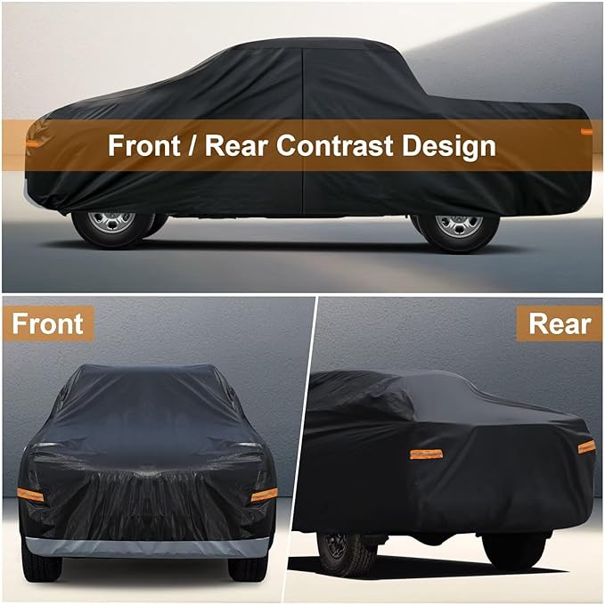 Kayme Truck Cover Custom Fit Nissan Frontier(1998-2020) King/Crew Cab Short Bed. Full Exterior Heavy Duty Outdoor Pickup Truck Car Cover Waterproof All Weather.Car Tarp for Wind Sun Dust Protection.