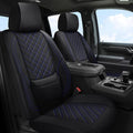 Chevy Chevrolet Silverado GMC Sierra Car Seat Covers Fit 2007-2023 2024 2025 1500/2500HD/3500HD (Black & Blue, Full Set)