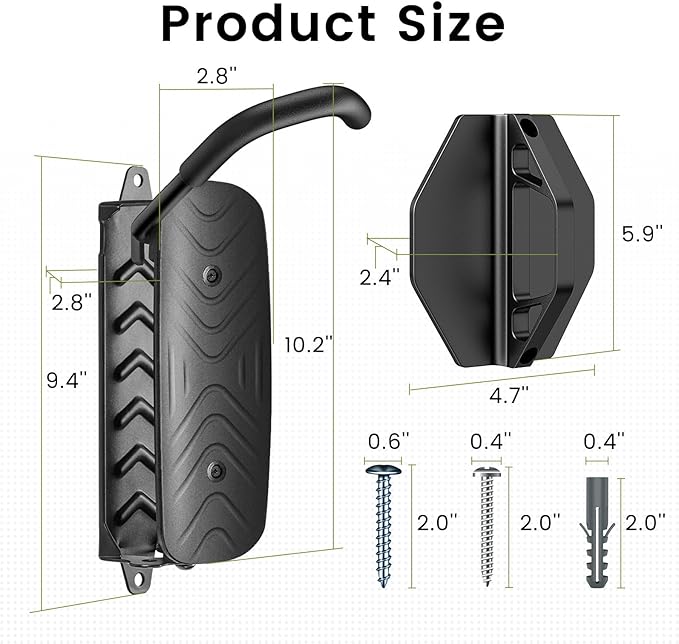 Swivel Bike Wall Mount [2 Pack], 150° Swivel Vertical Bike Rack Wall Hanger Holds up to 66lbs for Mountain/Road/Hybrid Bikes, Bike Hangers, Bicycle Storage Rack for Garage