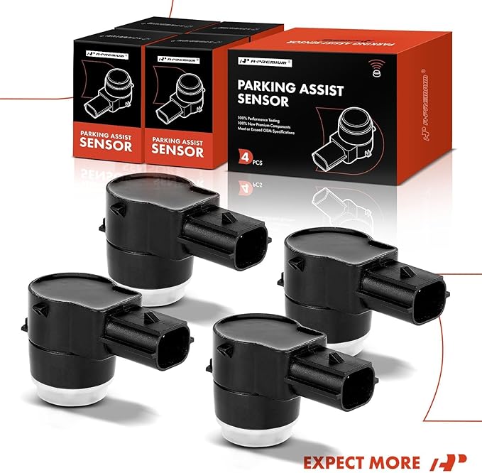 A-Premium 4-PC Reverse Backup Parking Aid Assist Sensor Compatible with Chevy, GMC, Buick, Cadillac & Saturn Models - Silverado, Traverse, Tahoe, Sierra, Yukon, Enclave, DTS, SRX, Escalade, Outlook