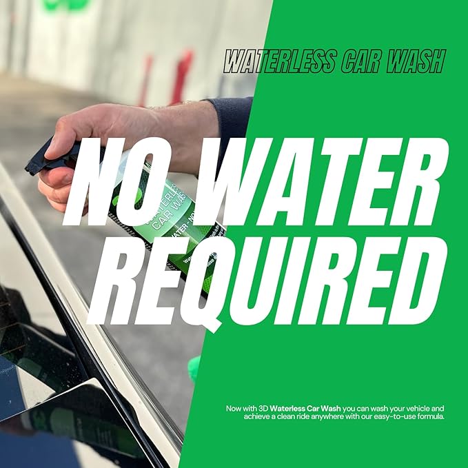 3D Waterless Car Wash - Easy Spray Waterless Detailing Spray - No Soap or Water Needed - Great on Cars, RVs, Motorcycles & Boats 16oz.