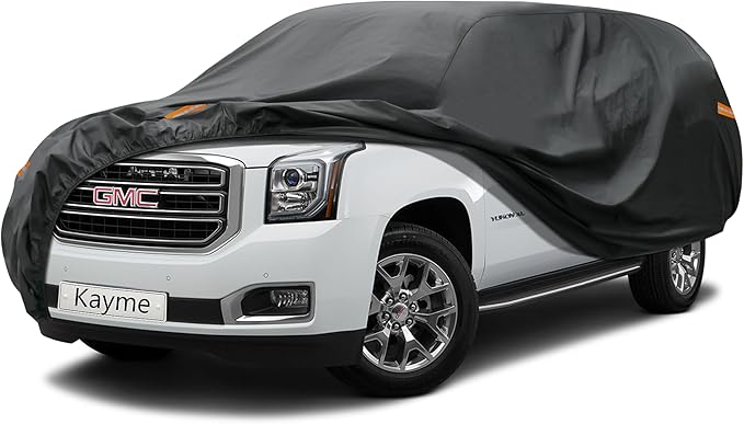 Kayme 7 Layers SUV Car Cover Custom Fit for GMC Yukon XL (2000-2025) Waterproof All Weather for Automobiles, Outdoor Full Cover Sun UV Rain Protection.