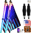 2PCS 3FT RGB LED Whip Light with Spring Base Remote App Control w/DIY Chasing Patterns Turn Signal & Brake Lights for ATV, UTV, Polaris, RZR, Can-am