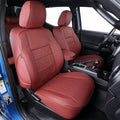 EKR Custom Fit Tacoma Car Seat Covers for Select Toyota Tacoma 2016 2017 2018 2019 2020 2021 2022 2023 Access Cab - Full Set,Leather(Burgundy)