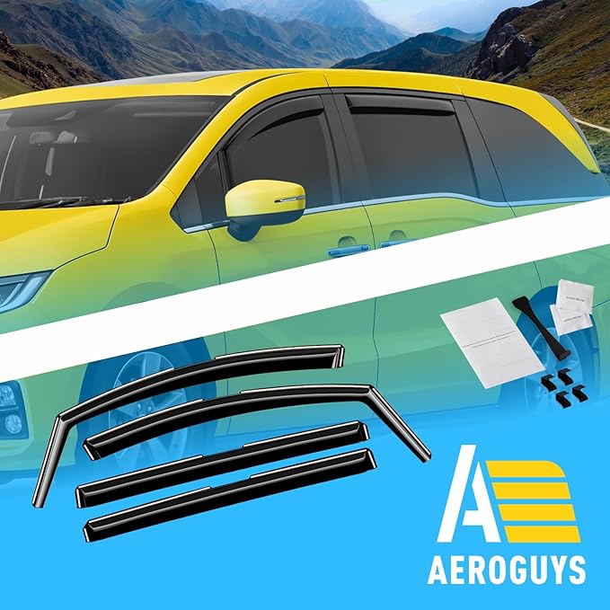 Extra Durable Window Deflectors in-Channel Window Visors Rain Guards Fit for Honda Odyssey 2018-2025, Sun Visors, Wind Vent for Shades, Exterior Car Accessories - 4pcs. AG0765