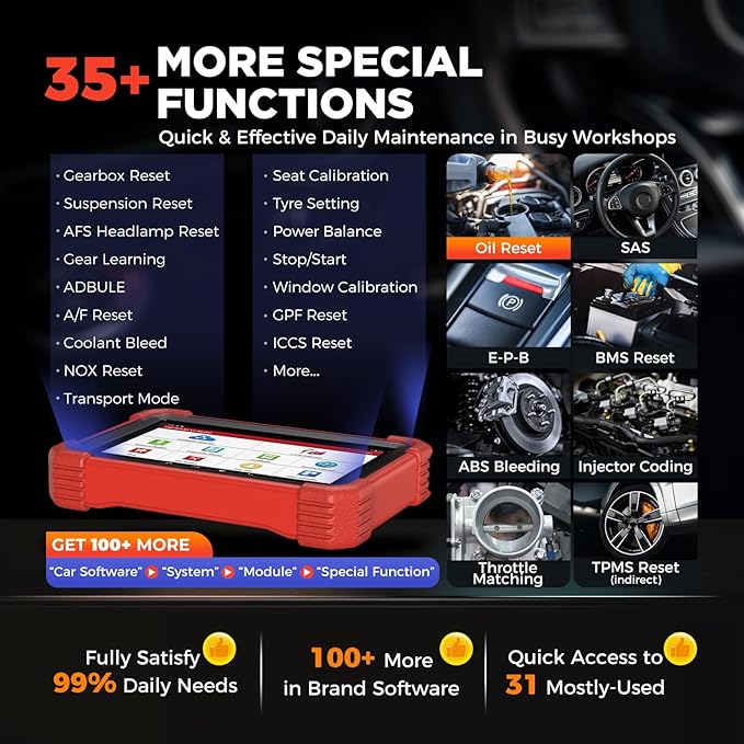 LAUNCH X431 CRP919XBT OBD2 Scanner, 2025 Wireless Bidirectional Scan Tool with DBSCar VII Connector, ECU Coding, FCA AutoAuth, 2-Year Free Update, V.A.G Guide, 35+ Services, All Systems, CANFD