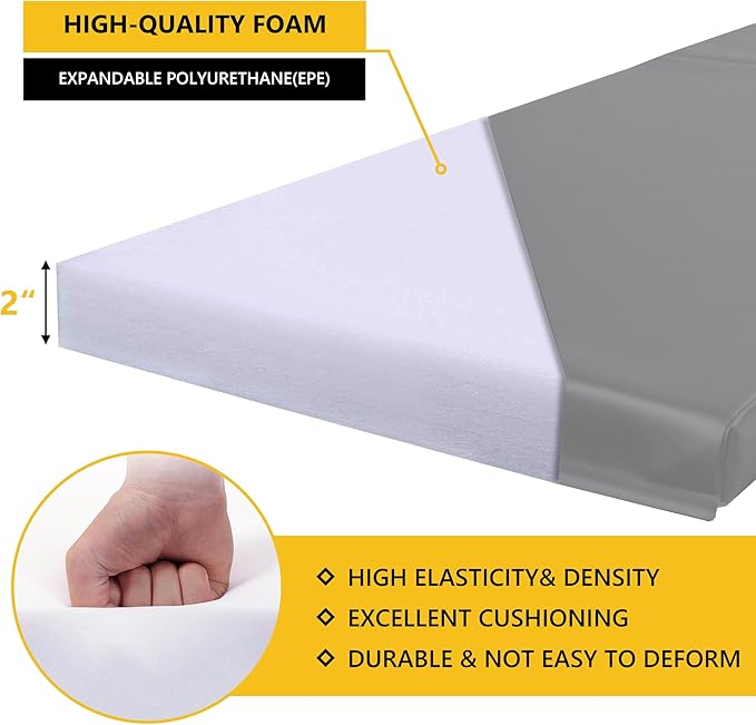 Wall Corner Guards & Edge Protector, Heavy Duty Wall Corner Protective Safety Padding, All-Weather 2 Sides Corner Pad for Gyms, Basketball Court, Playrooms, Garages,etc. (Gray, 5FT Tall 6in Sides)