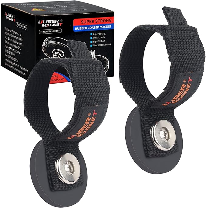 ULIBERMAGNET Strong Magnetic Storage Straps,Heavy Duty Magnetic Garage Storage Tool Organizer,Extension Cord Straps, Hose, Cable, Rope,Tools for Garage,Pick-up,RV and Workshop(2 Pack)