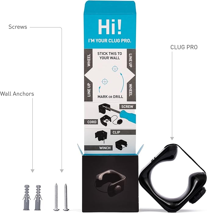 Hornit CLUG PRO | Wall Mounted Bike Rack | Secured by FIDLOCK | 5 Sizes | Easy to Install