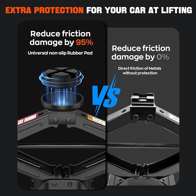 Universal Scissor Jack 2 Ton, 5.1"-16.9" Lifting Range Heavy Duty Car Jack Kit with Jack Pad, Portable Tire Changing kit with Lug Wrench, Tire Jack for Car SUV MPV