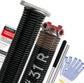 Pair of 1.75" Garage Door Torsion Springs Set with Non-Slip Winding Bars&Gloves, High Precision Electrophoresis Oil-Free Black Coated for Replacement, MIN 16,000 Cycles (0.234 x 1.75"x 31")
