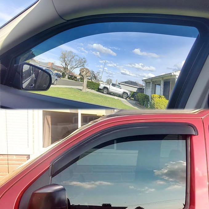 4pcs Original Outside Mount Style Window Rain Guards Shield Side Wind Deflectors Dark Smoke Nice Looking Vent Window Visors Fit for 2016-2022 Toyota Prius 94638