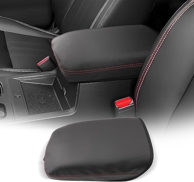 CDEFG for Nissan Frontier 2022-2025 Center Console Cover Armrest Box Cover for Frontier (S, SV, SL, Pro-X, Pro-4X) 2022 2023 2024 2025 Accessories Console Arm Rest Protector Red Line