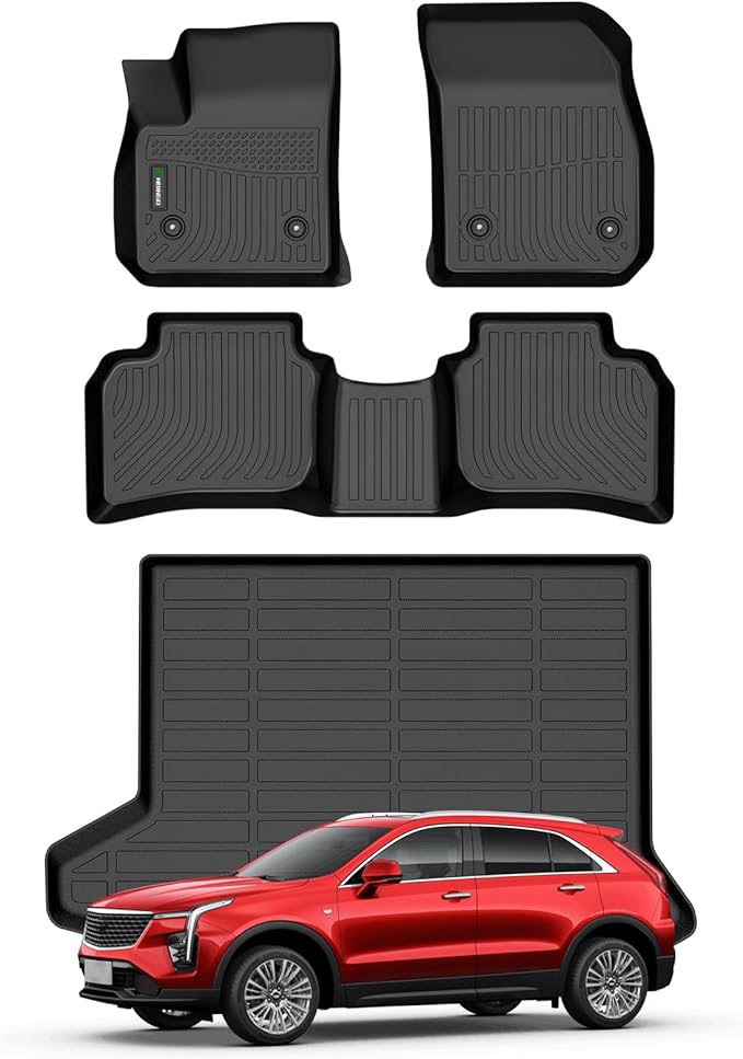 ANBINGO®Floor Mats Fit for Cadillac XT4 2019-2025 & Cargo Liners All Weather Rugs for Cadillac XT4 TPE Car Mats for Cadillac XT4 Rubber Trunk Carpet for Cadillac XT4 Automotive Accessories