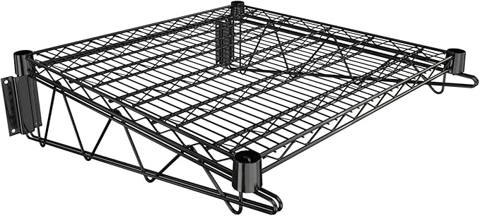 24" x 24" Black Epoxy Wire Wall Mount Shelf