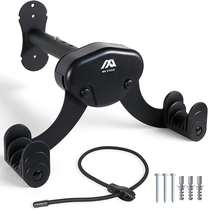Buffalo Bike Wall Mount Rack – Adjustable Horizontal Indoor Hanger for Road, Mountain & Hybrid Bikes up to 48.5 lbs | Space-Saving Heavy-Duty Bicycle Storage for Garage & Home