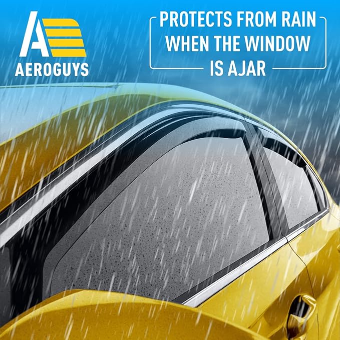 Extra Durable Window Deflectors in-Channel Window Visors Rain Guards Fit for Kia Forte 2019-2025, Sun Visors, Wind Vent for Shades, Exterior Car Accessories - 4pcs. AG0769