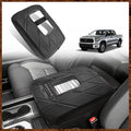 Muslogy Center Console Armrest Cover Compatible with Toyota Tundra 2014-2021 Comfort Armrest Pad Arm Rest Cushion Vegan Leather Protector Regular Thick(Bucket Seat ONLY)