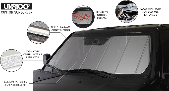Covercraft UVS100 Custom Sunscreen | Fits 2014-2020 Lexus is (IS200t, IS250, IS300, IS350) | Silver