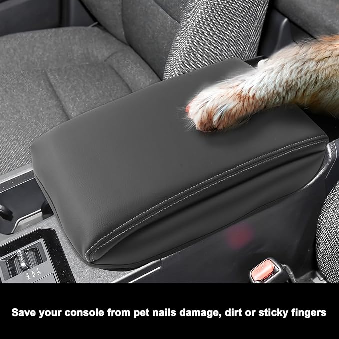 SXCY for 2024 2025 Land Cruiser Armrest Cover for Toyota Land Cruiser 2025 Center Console Cover 2024 2025 Land Cruiser Center Console Cover for 2025 Land Cruiser (White Line (Pad))