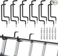 12 Pcs Heavy-Duty Black Ladder Hooks – Iron & PVC Wall Mount Storage Hangers for Bike, Ladder, Chair, Tools (75 lbs Capacity)