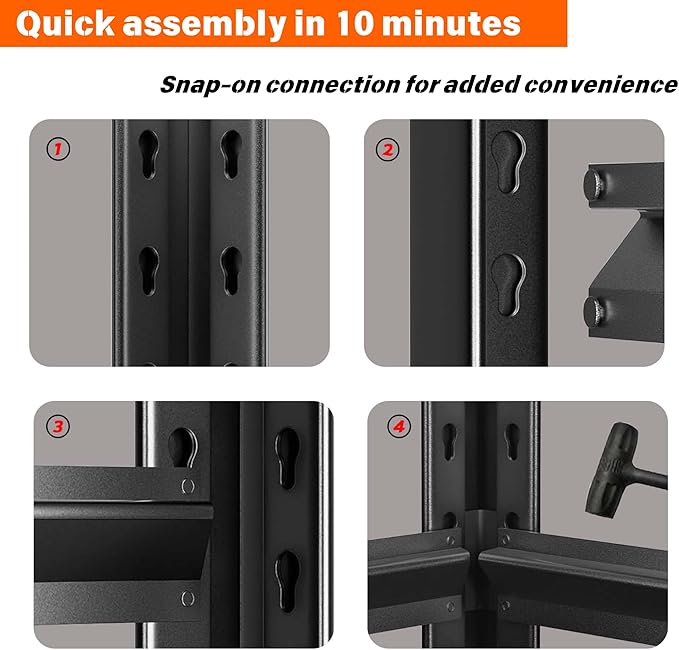 Garage Shelving Unit, 1200 lbs Load Capacity, Adjustable Garage Storage Shelves, Sturdy Steel Storage Shelf for Workshop, 3-Tier 32" H x 20" W x 14" D, Black