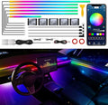 Dream+Color Acrylic Interior Car LED Strip Light with Wireless APP, RGB 14 in 1 with 175 inches 593 Neon Ambient Lighting Kits, Dynamic Chasing Music Sync LEDs Fiber Optic Strip Lights for Car