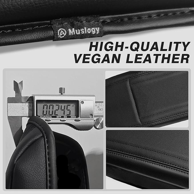 Muslogy Center Console Armrest Cover Compatible with Toyota RAV4 2013-2018 Comfort Armrest Pad Arm Rest Cushion Vegan Leather Protector Regular Thick