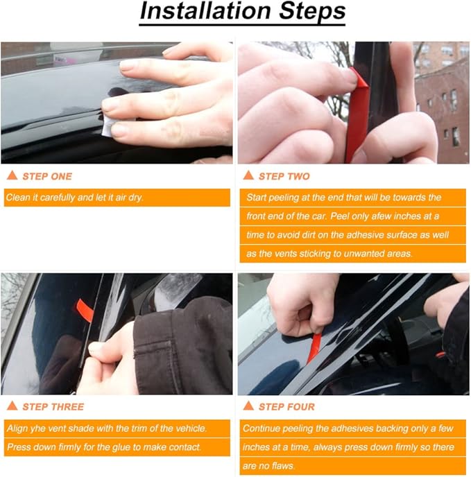 4pc Sun Rain Guards Window Visor Wind Deflector Compatible with Toyota Prius XW20 06-09 Dark Smoke 94963