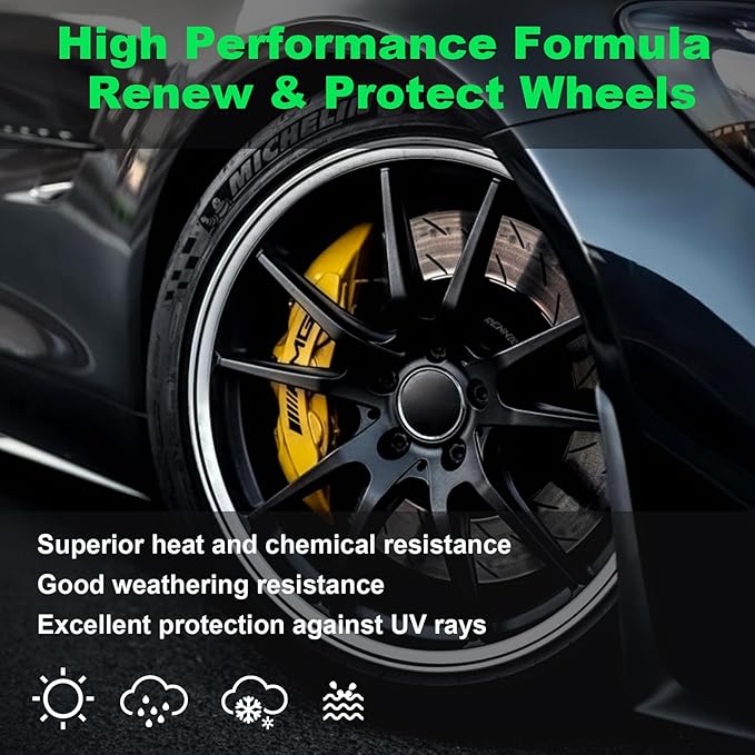 NADAMOO Aluminum Wheel Spray Paint, Car Rim Aerosol Paint for Recolor and Protection of Metal Surface, Semi-gloss Black, 1 Can, 13 Oz